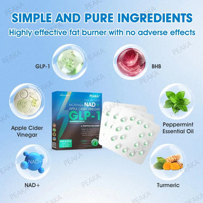 [Official Authorized Store] PEAKA® GLP-1 Slimming & Health Ultra Concentrated Essence Liquid Pearls - NAD+ Moringa & ACV & Keto BHB (✅speedy, long-lasting, addressing diabetes, obesity, and cardiovascular diseases)