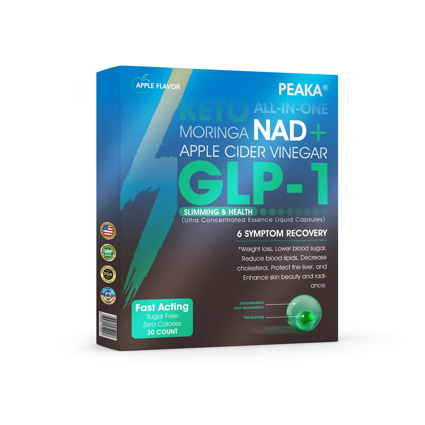 [Official Authorized Store] PEAKA® GLP-1 Slimming & Health Ultra Concentrated Essence Liquid Pearls - NAD+ Moringa & ACV & Keto BHB (✅speedy, long-lasting, addressing diabetes, obesity, and cardiovascular diseases)